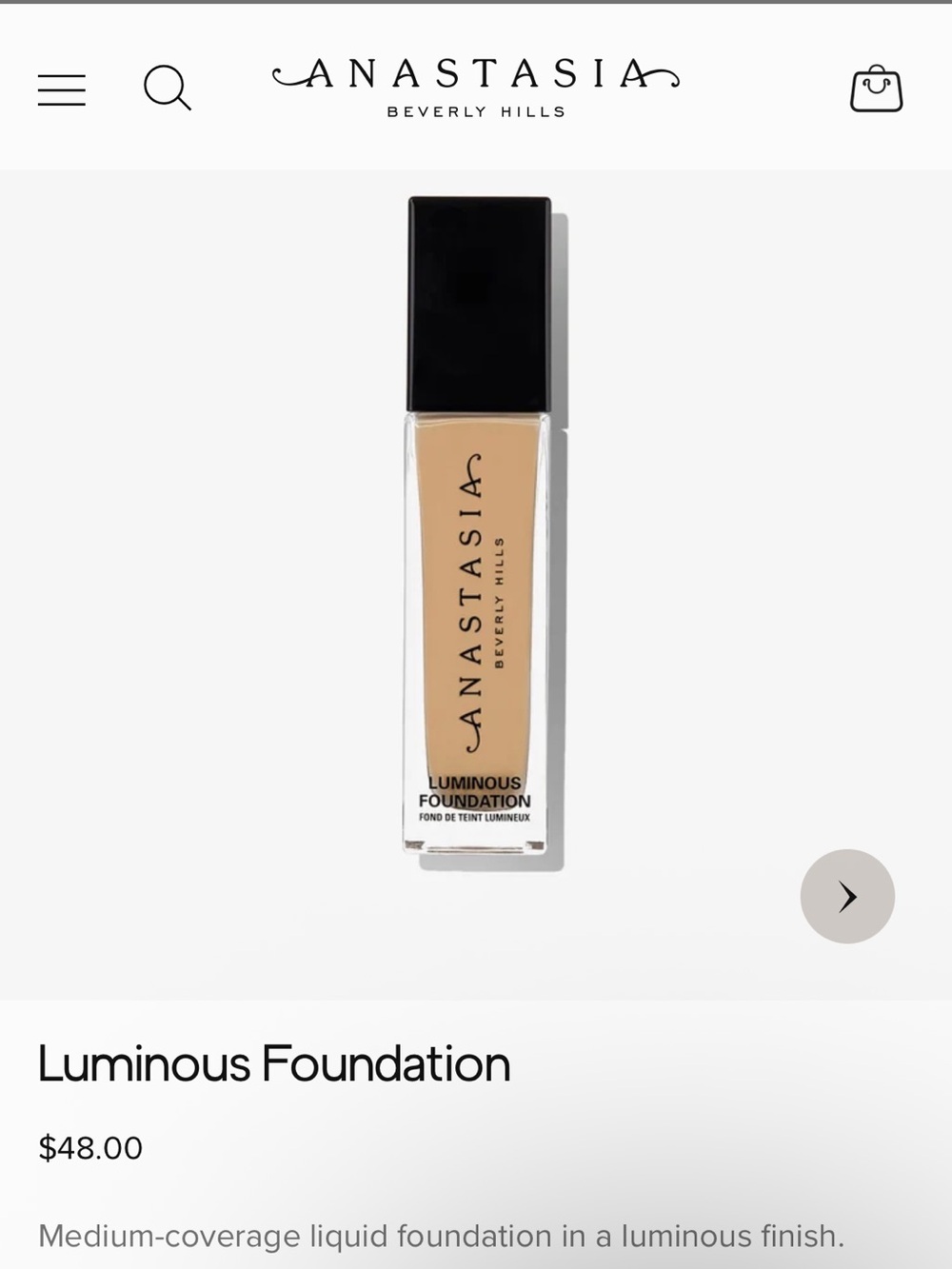 Anastasia Beverly Hills Luminous Foundation — Warm Beige 305N